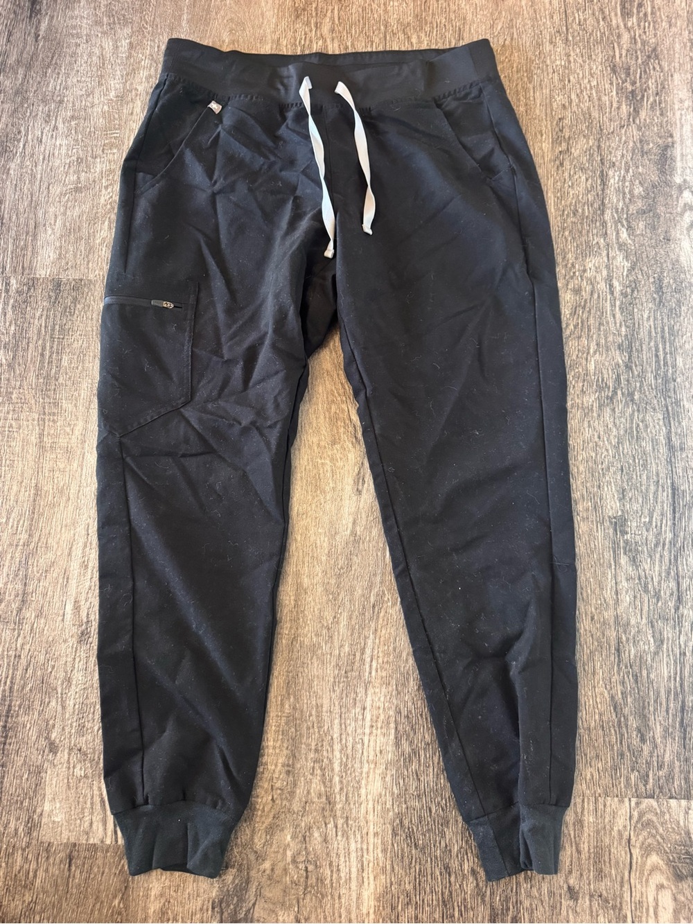 Figs Black Zamora Joggers with White Drawstring